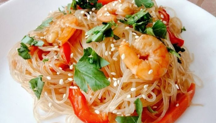 Фунчоза с креветками