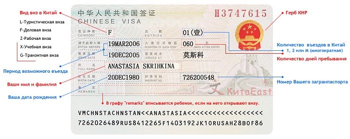 Виза в Китай